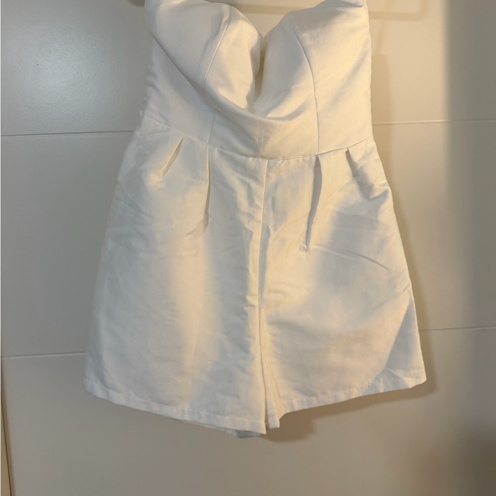 Glamorous Ivory Strapless Jumpsuit